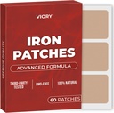 Iron Patches (Pack of 60) - 100% Natural Patch לנשים וגברים - עם Biotin - אנרגיה, פוקוס וגוף תמיכה - שיפור פורמולה