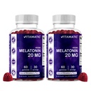 Melatonin 20 מ"ג מסטיקנים למבוגרים, 30 משרתים - 60 Count - non-Habit Forming תוסף (Pack of 2)