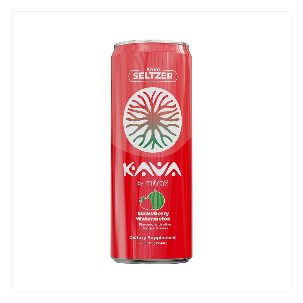 MITRA9 Beverages הבוטני - Strawberry Watermelon Sparkling Kava לשתות עם Kava Root Extractr - Mood Enhancer - Plant Based - מקדם Calm & Clarity (12 Fl. Oz) (4) (4)