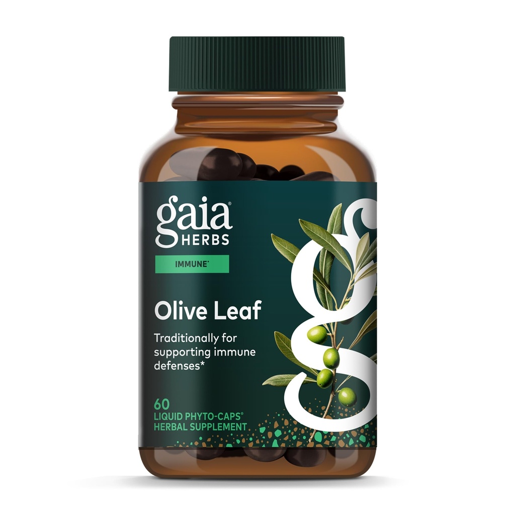 גאיה Herbs אוליב Leaf - מסורתי Immune Health Support - Immune System תוסף עם אוליביפץ ו- Oleuropein * - 60 נוזל טבעי Phyto-Caps (30 ימים אספקה)