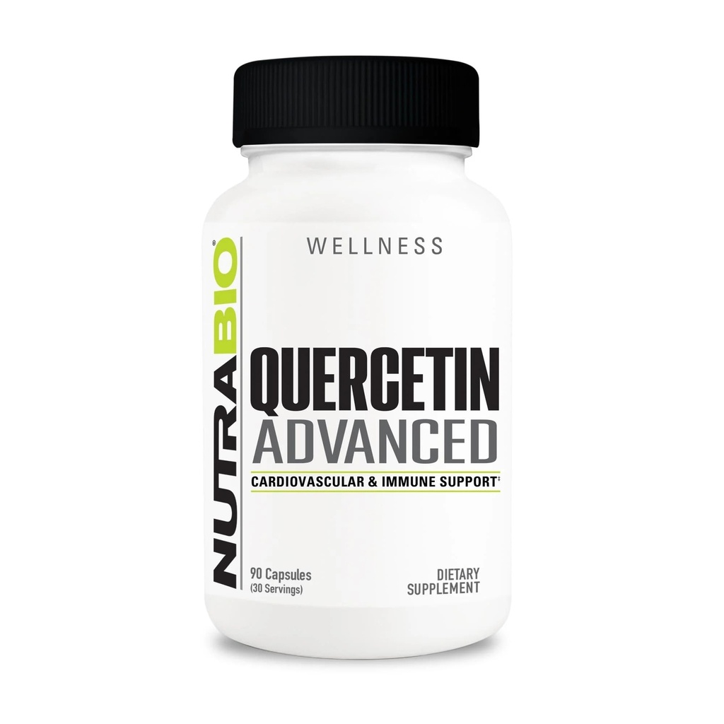 NutraBio Quercetin מתקדם עם ויטמין C נוסף ו- Bromelain - Acoxidant - 90 קפסולות