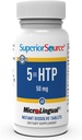 מקור גבוה 5HTP 50 מ"ג - תוספי מזון טבעיים מסייעים Sleepful Sleep & Neurotransmitters - Brain Health & Function Support - 5-Hydroxytryptophan - 60 טבליות של Dissolve מיידי