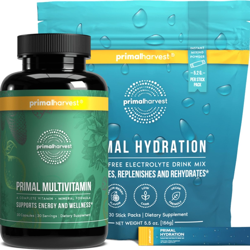 אבקת ה- Multivitamin & hydrotion תוספי מזון לגברים, Bundle