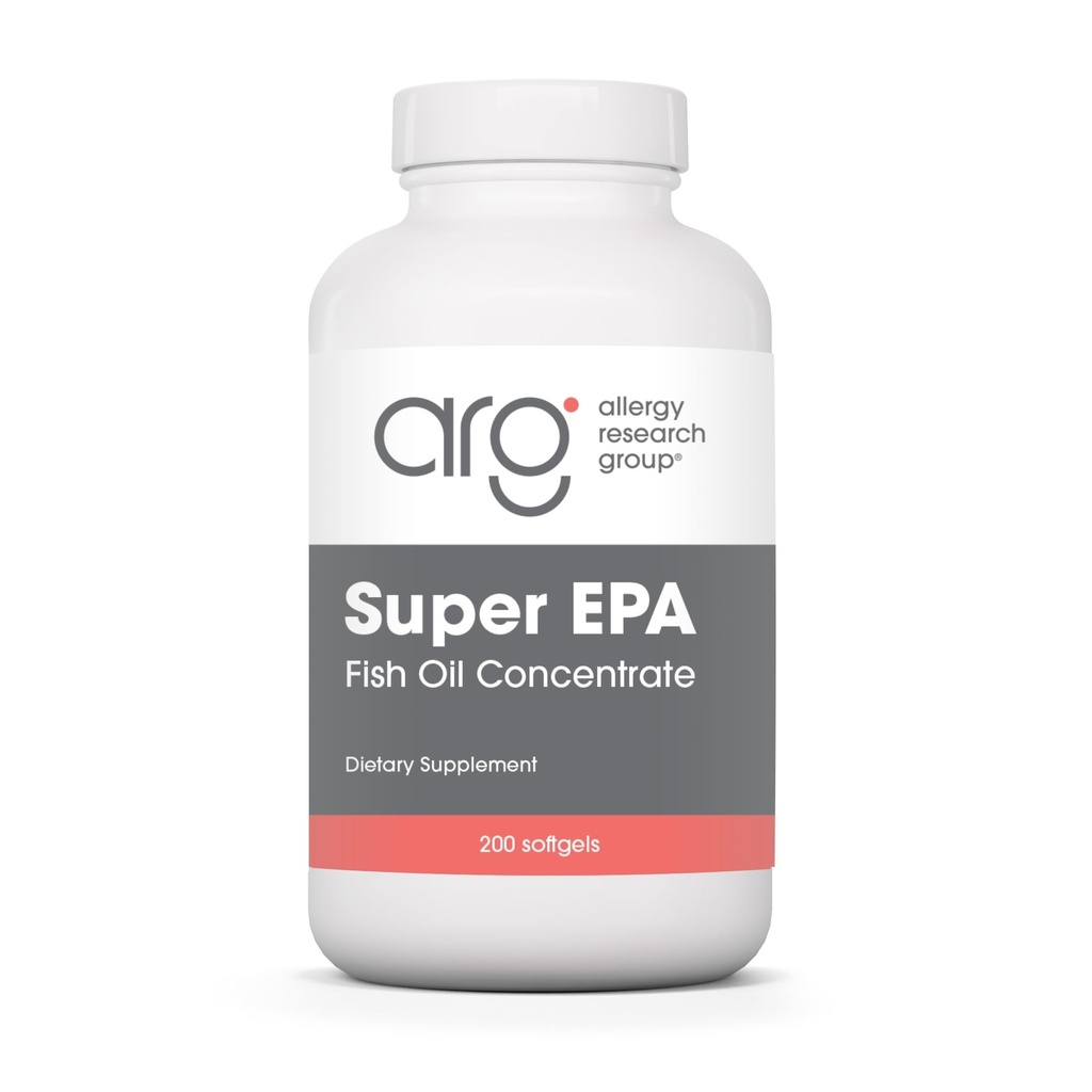Allergy Research Group Super EPA - אומגה 3, תוסף שמן דגים, EPA, DHA, אומגה 3 Fatty Acids, Sustainably-Sourced Anchovies, Softgels - ספירה 200