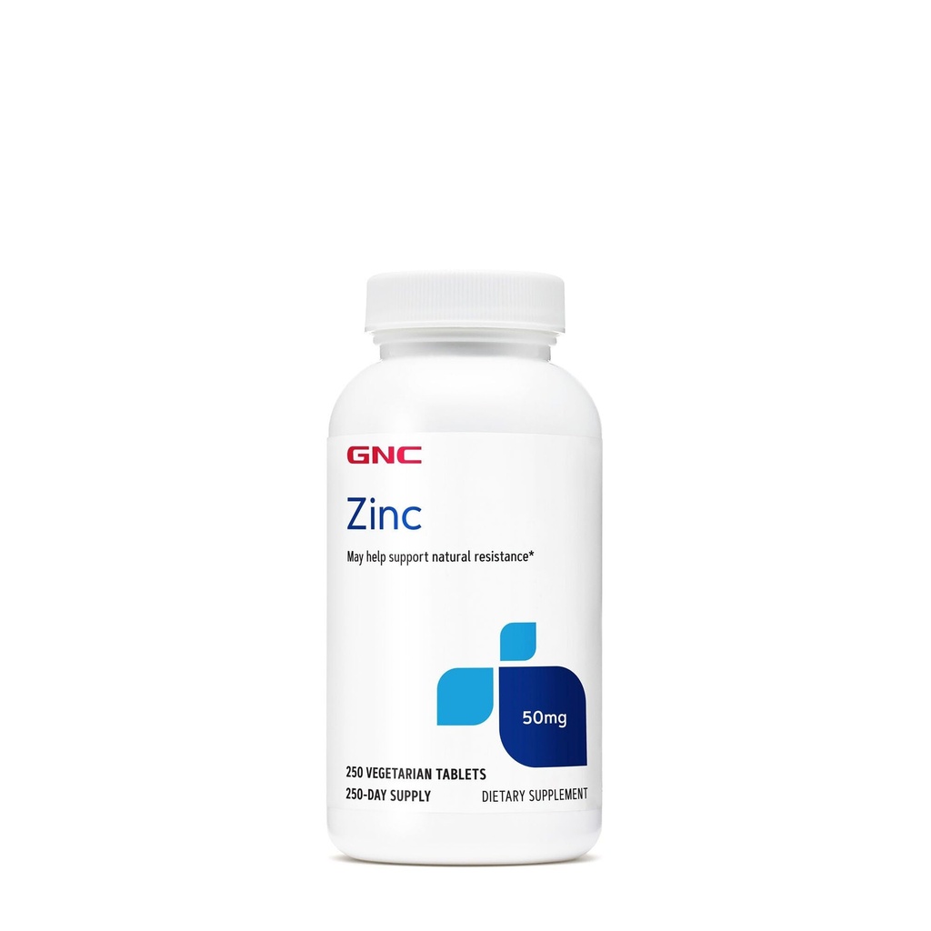 GNC Zinc 50 מ"ג תוסף, תומך בתפקוד החיסון, 250 משרתים