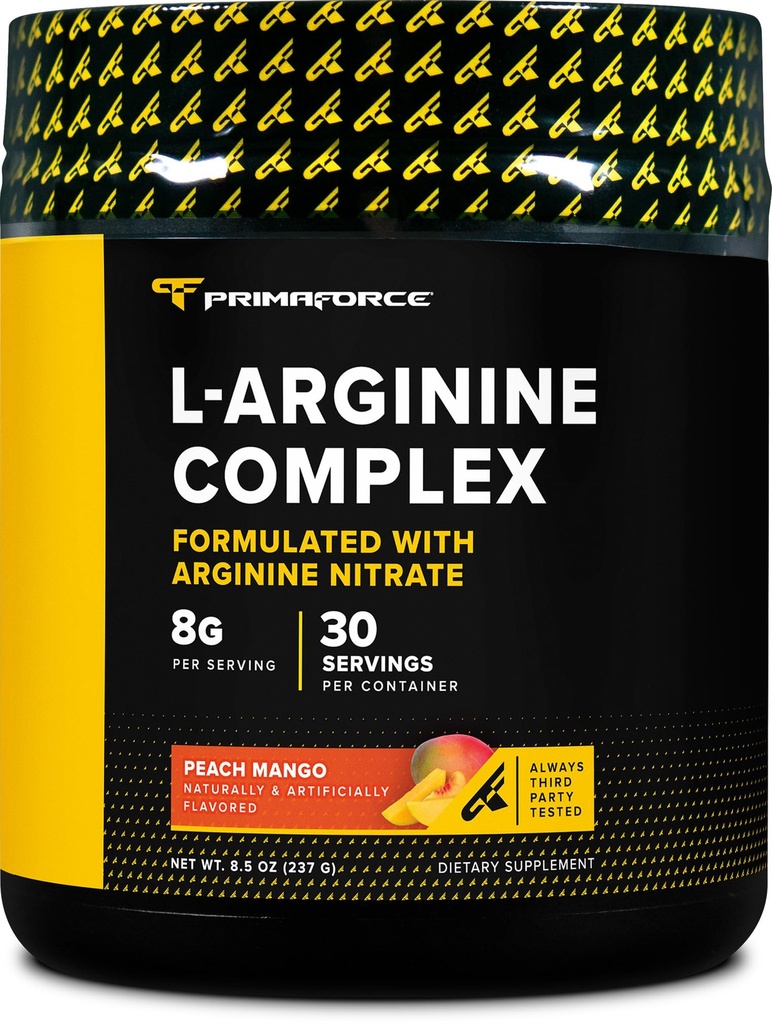 Primaforce L-Arginine Complex אבקה (30 משרתים Perבק | Peach מנגו) חלבון Powerful חלבון תוספת עבור הישגים מקסימליים