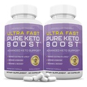 מעבדות מוצדקות (2 Pack Ultra Fast Pure Keto Boost Pills 1275MG New & משופר פורמולה מכיל Apple Cider Vinegar נוסף אבקת שמן זית ירוק מעל 120 קפסולות