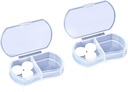 2PCS Pill Case מארגנת, Daily AM & PM Containers, Medicine Holder, אידיאלי עבור תרופות, ויטמין, תוסף, מושלם עבור נסיעות, אידיאלי עבור Purse (לבן)
