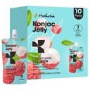 Hethstia Konjac Jelly, Lychee Konjac Jelly 10 Pouches עם Collagen Peptides, Low Calorie שתיה Litchi Jello, ויטמין C Light חטיפים, סוכר חינם, Keto, Gluten-Free, מזון בריא מתנה