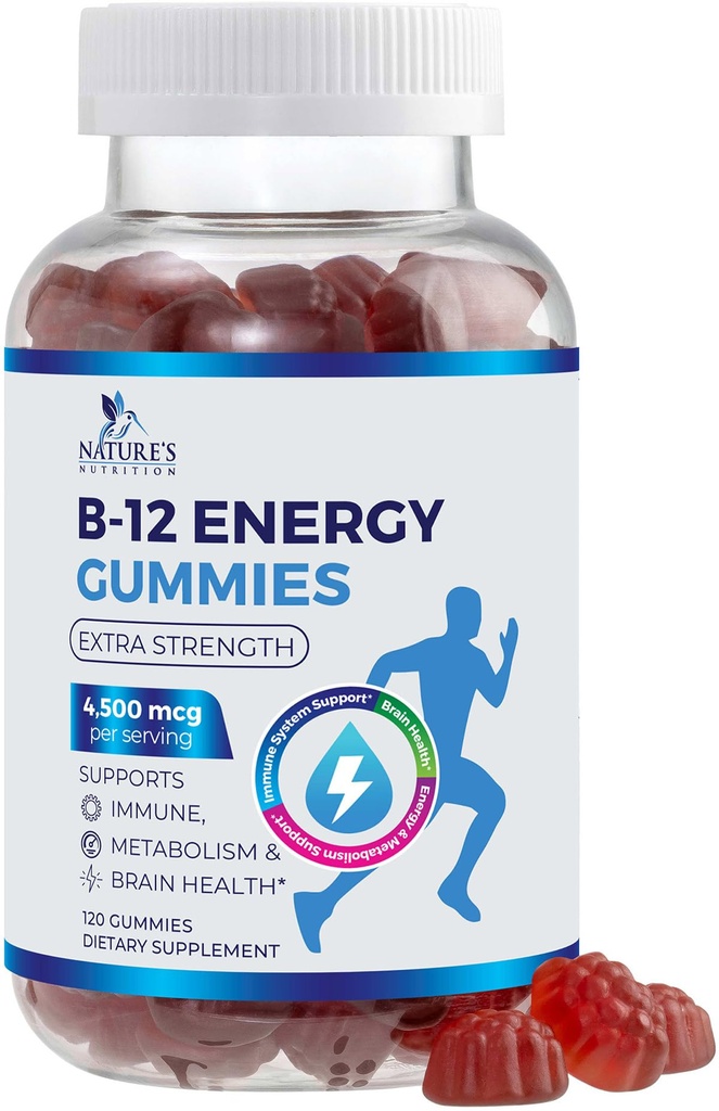 B-12 ויטמין אנרגיה חניכיים 4500mcg - תוספת כוח B12my Chewables עבור אנרגיה metabolism & Immune תמיכה - תוספת תזונתי עבור נשים, גברים, וילדים - non-GMO, טבעוני, ברי פלאמור - 120 הרוזן ספירה ספירה