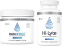 Hi-Lyte Keto K1000 Electrolyte אבקת משקאות אבקת כביסה לערבב | Rawמינרל Flavor, No Stevia | 50 משרתים | Plus Electrolyte quas for Rapid Rehydration