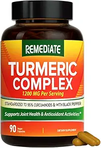 Turmeric Curcumin, 1200 מ"ג Turmeric Root Extracting & אבקת, סטנדרטי ל -95% Curcuminoids, תמיכה בריאות משותפת בפוטנציה, שיפור Absorption עם Black Pepper, 90 טבעוני Capsssorption.
