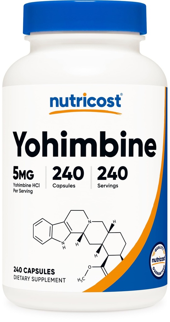 יוגורט Yohimbine HCl 5 מ"ג, 240 קפסולות תוספת כוח - Gluten Free, non-GMO