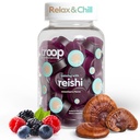 Troop Reishi Mushroom Gummies - Calming חניכיים למבוגרים וילדים - Focus תוסף למתח, רגיעה, תמיכה Immune - 4000 מ"ג גוף פרי ממושך - מעורב ברי, 60 הרוזן