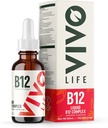 Vivo Life - ויטמין B12 Complex, High Potency Health Supplements, Orange Flavor נוזל טיפות, 60 מ"ל, 60 משרתים