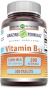 פורמולה מדהימה ויטמין B12 | 1000 מ"ג לשרת | Tablet | Non-GMO | Gluten-Free | Made in USA (1 Pack, 300 Count)