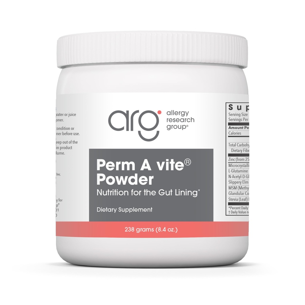 Allergy Research Group Perm A Vite Station - Gut Health for Men & Women, L-Glutamine, Slippery Elm - 8.4 Oz