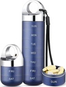 Zannaki Metal Travel Pill מארגנת, Portable Waterהוכחות שבועיות Pill Box, גדול אלומיניום Alloy Pill Caseer, BPA חינם 7 Day Daily Medicine ארגן הולדר עבור ויטמין, שמן דגים, תוסף שמן,