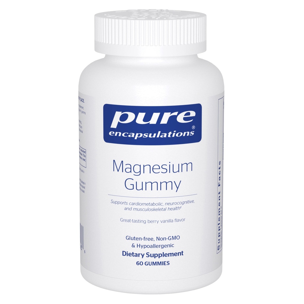 טהור Encapsulations Magnesium Gummy - Magnesium Citrate - תומך בריאות הלב ורגיעה * עבור ילדים ומבוגרים - טבעוני ו <0.5g סוכר לחניכיים - 60 מסטיקנים