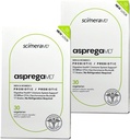 Asprega 30CT - פרוביוטיקה + Prebiotic תוסף | 17 סטרינס, 35 מיליארד CFUs | נדחה | Saccharomyces Boulardii | For Men & Women | מאת ScimeraMD, 2Pack