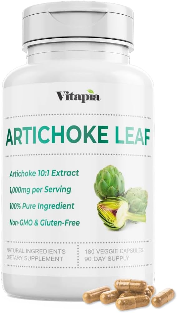 Vitapia Organic Artichoke Leaf Extraction for Healthy Digest, Liver Health & Functions, Antioxidant Support - 10:1 Ratio & 180 ויג'י קפסולות - Non-GMO, Gluten-Free, טבעוני-ידידותי