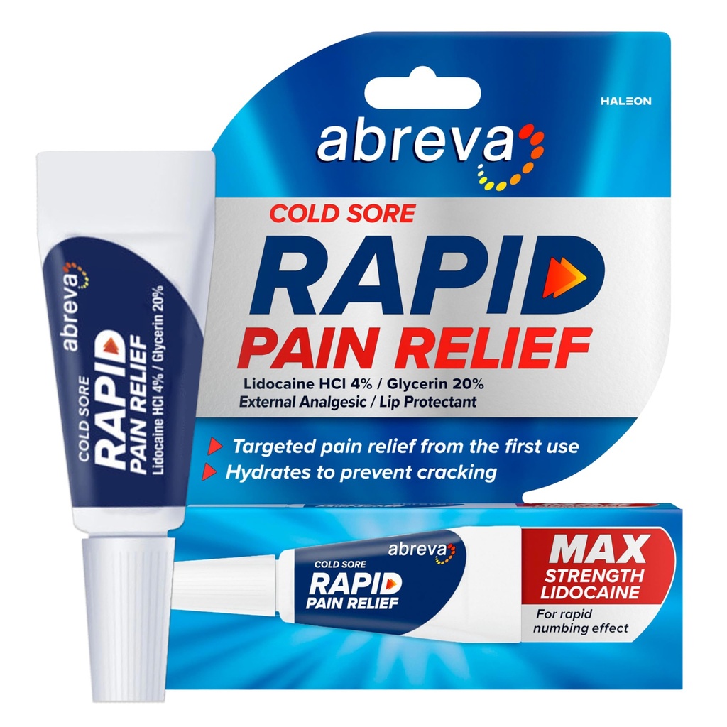 Abreva קר Sore טיפול מהיר כאב קרם - 1 Tube, 3 גרמים