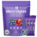 Keppi Electrolytes אבקת Packets - Blueberry Pomegranate 30 משרתים - No Sugar hydrotion תוסף עם Potassium, Magnesium, Sodium - Keto, טבעוני, מהיר, Zero Calorie hydrotion Packets