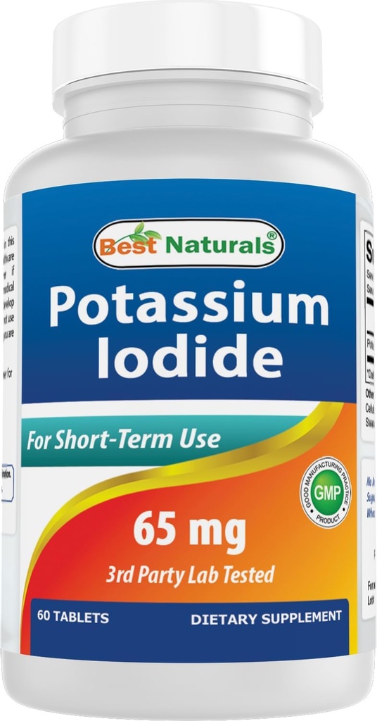 Best Naturals Potassium Iodide 65 מ"ג - תוספת תזונתית, 60 טבליות (60 ספירה) (6)