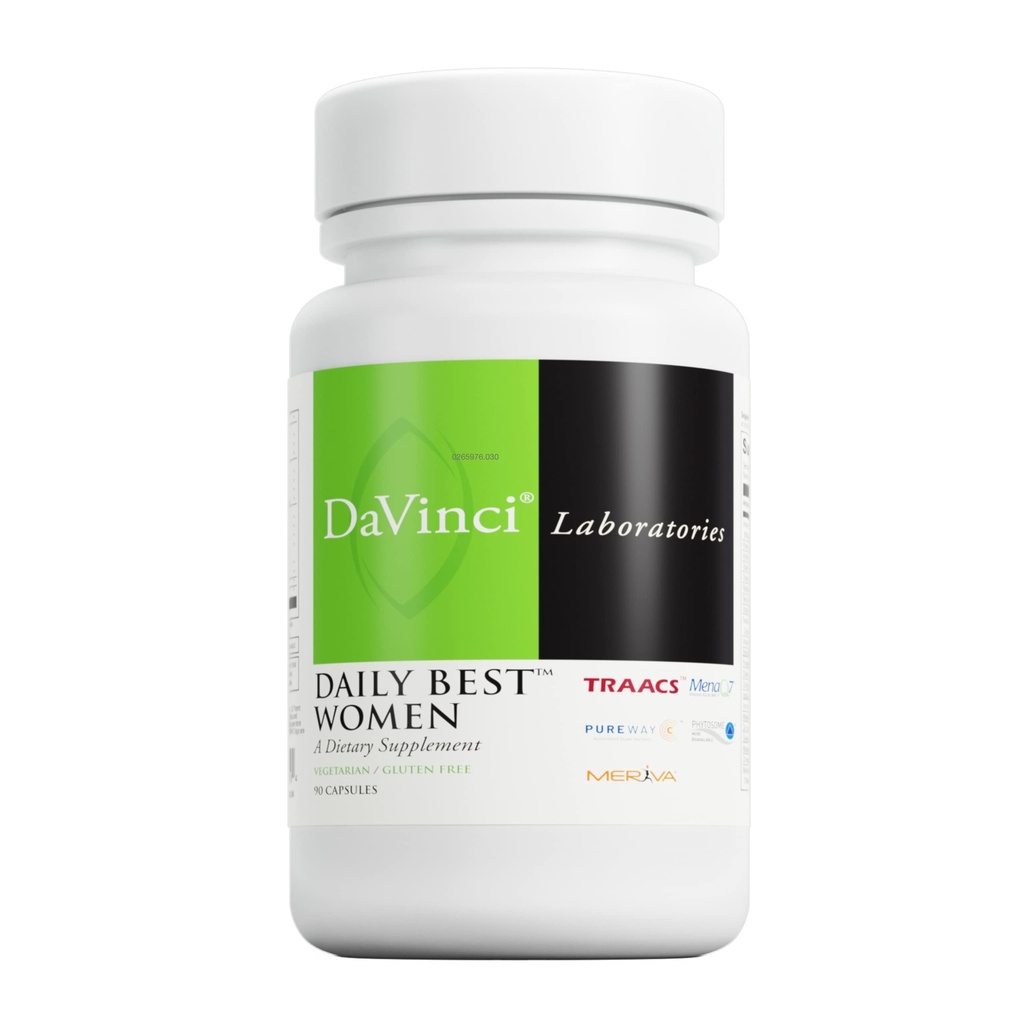 DAVINCI Labs - Daily Best Women - תוספת תזונתית עם ויטמין B6, ויטמין B12 ויטמין C, ויטמין K2 ועוד - Vegetarian, Gluten-Free - 90 קפסולות