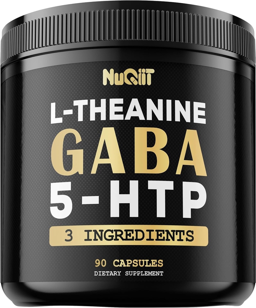 3in1 GABA תוספי 750 מ"ג L-theanine 200 מ"ג ו 5-HTP (5-hydroxytryptophan) - Equivalent to 1000mg - תמיכה בבריאות המוח, ריכוז, נוחות Mood - 90 קפסולות