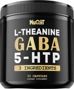 3in1 GABA תוספי 750 מ"ג L-theanine 200 מ"ג ו 5-HTP (5-hydroxytryptophan) - Equivalent to 1000mg - תמיכה בבריאות המוח, ריכוז, נוחות Mood - 90 קפסולות