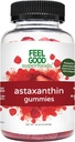 מרגיש טוב Superfoods Astaxanthin תוספי מזון, 6mg Antioxidant Gummies עבור העור ובריאות העין, ברי פלפור, טבעוני, Non-GMO, 60 Count