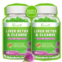 Liver Cleanse Detox Fix Gummies, Milk Thistle Gummies with Artichoke, Dandelion for Liver Support, Vegan & Non-GMO, Gelatin-Free, Apple Flavor 120ct