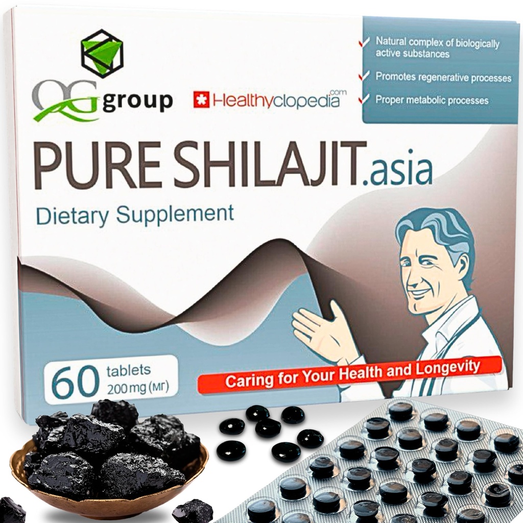 טבליות טבעיות טהורות Shilajit Analog Raw Resin Mumiyo יבש טיפות 60 טבליות - 200 מ"ג 100% תוספת ההימלאיה עם 85 + מינרלים עבור אנרגיה ומטבוליזם, תמיכה Immune - אידיאלי עבור גברים ונשים