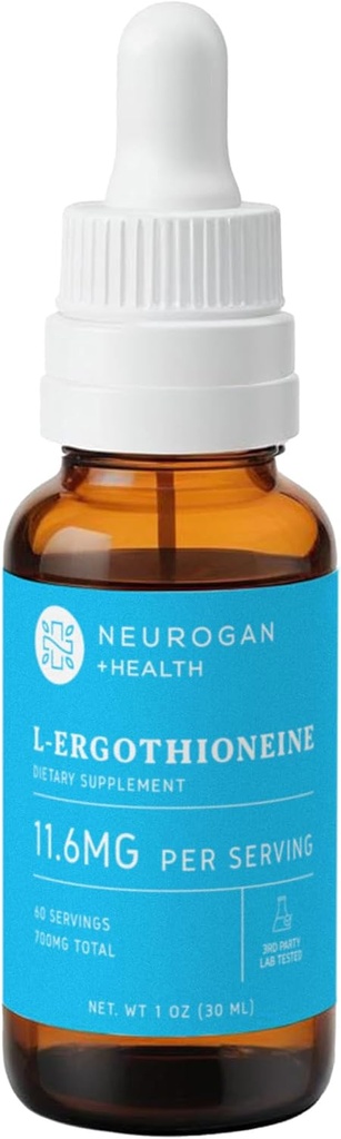 Neurogan L-Ergothioneine נוזל תוספת - 700 MG 60 משרתים (1 OZ) - תמיכה אנטי-חמצן, מזון Aging & Brain דלק * - מיוצר בארה"ב
