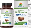 Brieofood אורגני Triphala 1500 מ"ג, 45 משרתים, Vegetarian Gluten Free, 90 טבליות Vegetarian