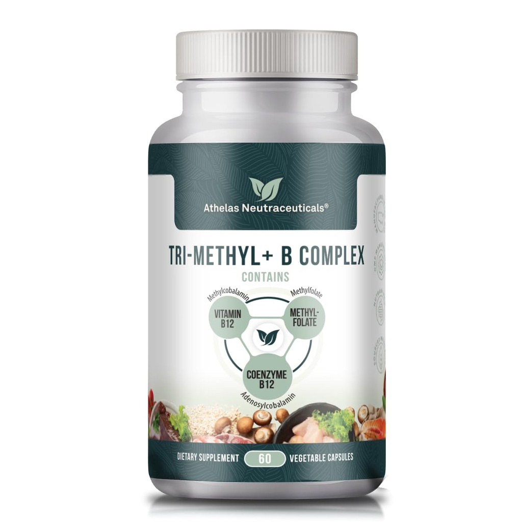 Tri-Methyl+ B Complex Methylated B ויטמינים - מלוא Spectrum Methyl B Complex ויטמין תוסף עבור MTHFR תמיכה בצורות Active Forms של B12 Methylcobalamin, Adenosylcobalamin, Methylfolate