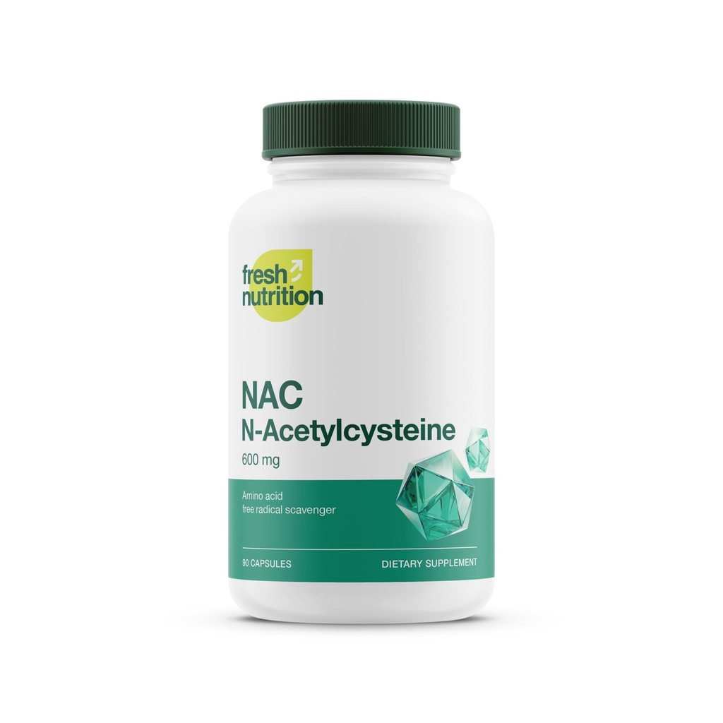 NAC תוסף - N Acetyl Cysteine - High Dosage 600 מ"ג - Amino Acids - אורגני ידידותי אבקת NAC - 90 קפסולות
