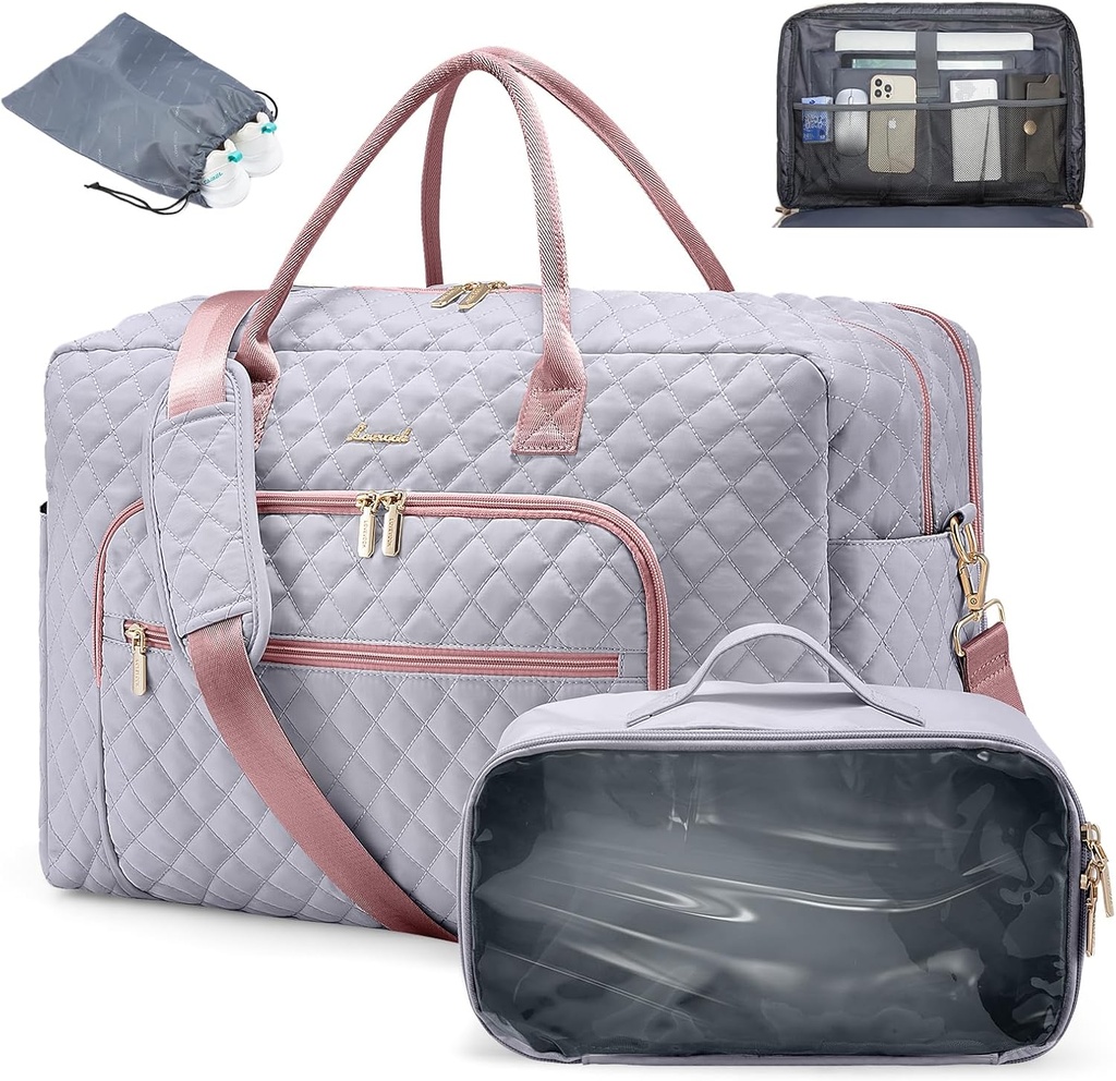 LoveVOOK Travel Duffle Bag - Women's Weekender Stand On Overnight Laptop & התעמלות Bag with Toiletry/Shoe Pocket, בית החולים במשרה מלאה