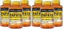 MASON NATURAL Papaya Digestive Enzyme Complex - פונקציות עיכול בריאות, מקדם Absorption, Peach Flavor, 100 Chewables (Pack of 6)