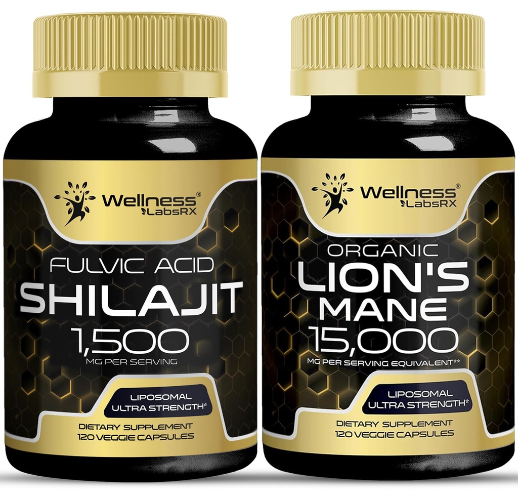 טוב LABSRX Lions Mane תוספי קפסולות עם קפסולות ההימלאיה Shilajit | Bundle