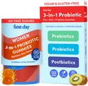 FIRST DAY Womens 3in-1 Probiotics - Prebiotic + Probiotic + Probiotic תוסף - Supports Digestive & Oral Health, Immune Function & Energy Levels - 30 יום אספקה