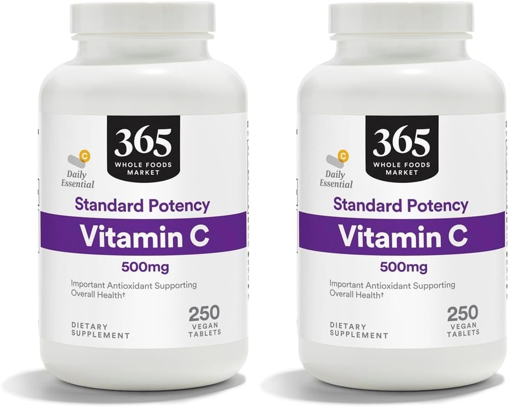 365 על ידי Whole Foods Market, ויטמין C 500Mg, 250 טבליות (Pack of 2)