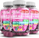 Multimane Collagen Gummies עם biotin Keratin Hyaluronic Acid Bamboo ויטמין A C ויטמין D ויטמין E Folate Saw Palmetto Silica B3 ויטמינים שיער וציפורים מסטיקנים על ידי ניקוי Nutra Nutra
