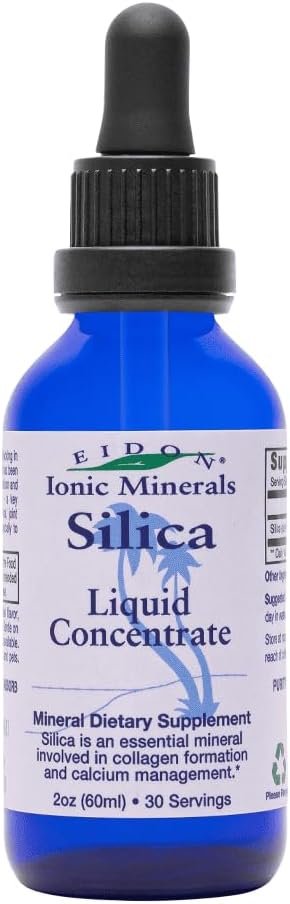 Edon נוזל Silica מינרלים ריכוז - תוספת Silica טיפות לשיער, עור וציפורים, תמיכה ייצור קולגן, עוזר לנהל Calcium, לא תוספת סוכר - 2 oz
