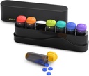 מארגנת גלולות שבועיות 1 פעם ביום, Detachable Pill Box 7 Day, Travel Pill Case, Once Daily Medicine Dispenser, Week Pill Holder Container for ויטמין, תרופה, תוסף, Pillbox, Black Pillbox