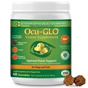 Ocu-GLO Cat & Dog בכיר תוספת לתמיכה בעין - תוספי ראייה Chewable תוספי מזון עבור חיות גדולות וקטנות טיפול עם Lutein, אומגה 3 חומצות שומן, Grape Seed לחלץ &oxidants