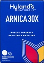 טבליות Arnica מונטנה 30x של Hyland, סיוע טבעי של Bruises, Swelling ושרירים Soreness, Quick Disshoot Tablets (Pack of 1, 50 Count Total)