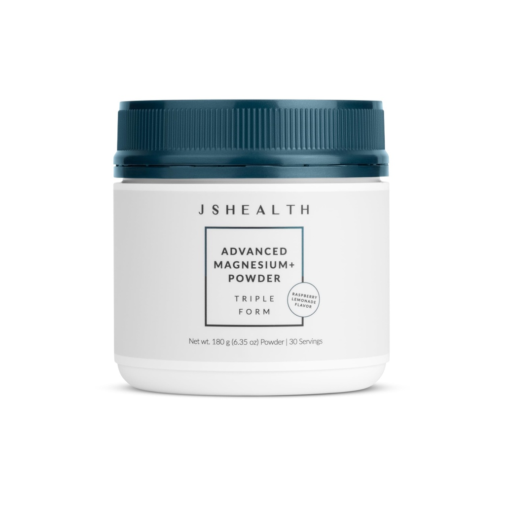 ויטמין JSHealth מתקדם מגנזיום+ אבקה עם Magnesium Glycinate & Citrate - 3 Bioavailable Forms, 400 מ"ג / משרת