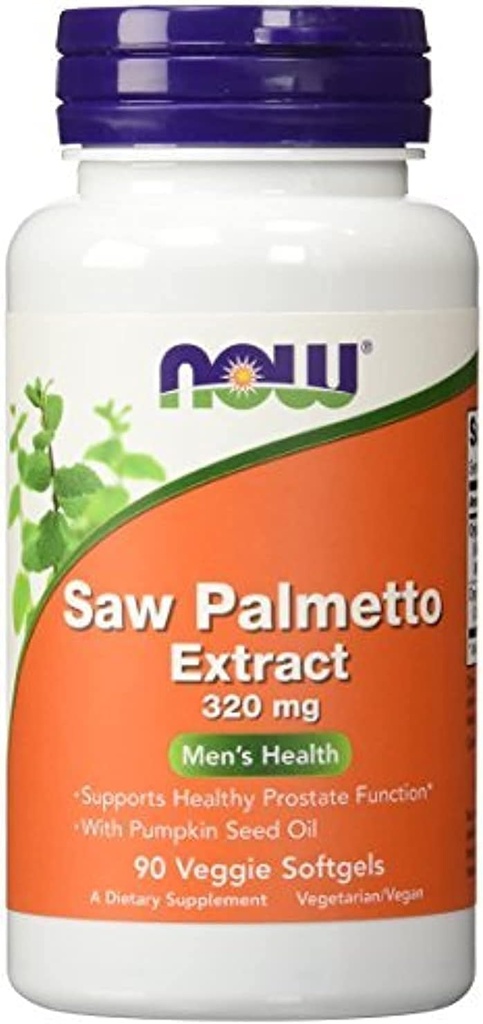 Now Foods Saw Palmetto לחלץ 320 מ"ג - 90 Softgels (Pack of 2) - 180 לחלוטין Softgels